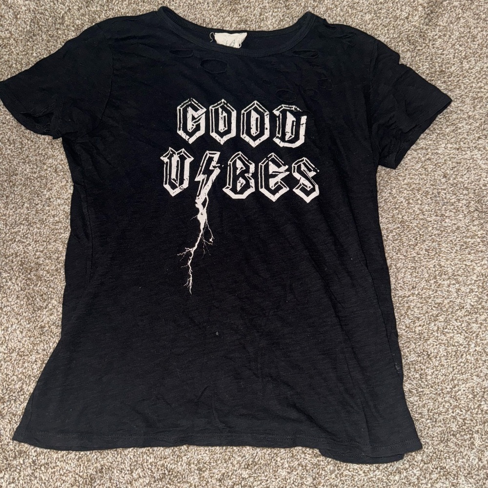 Distressed Good Vibes Tee